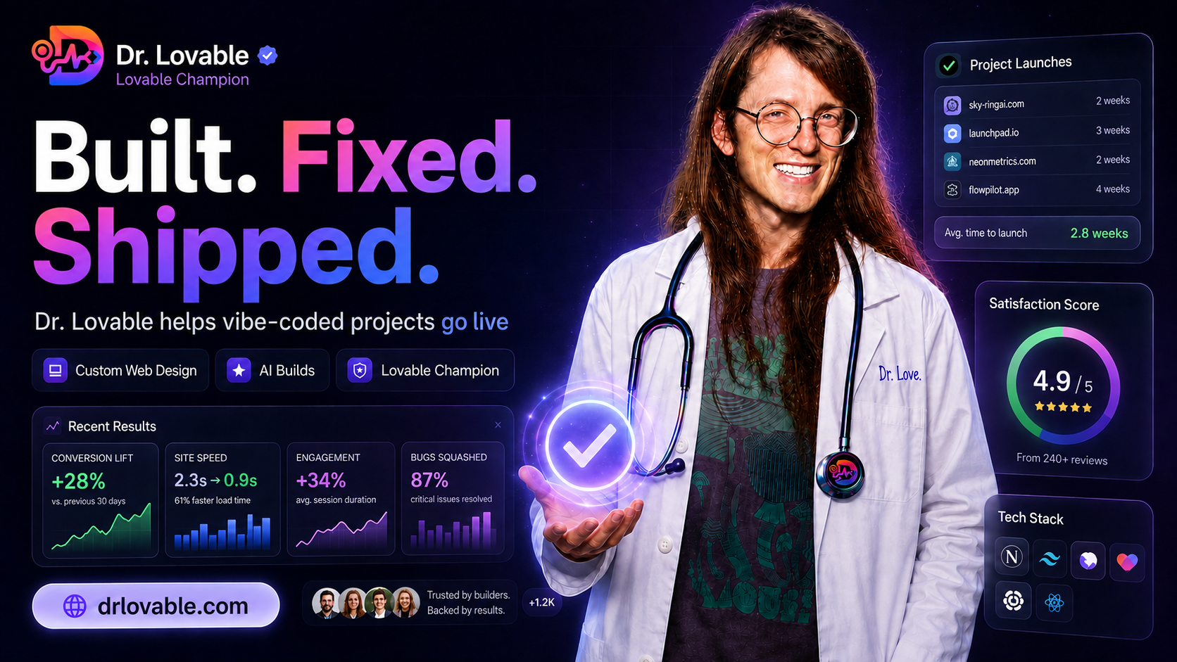 Dr. Lovable - Built, Fixed, Shipped: custom web design and AI builds by Matt Canaday